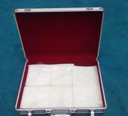 La caisse CD en aluminium de stockage de doublure portative de velours plaquent la serrure principale de fer