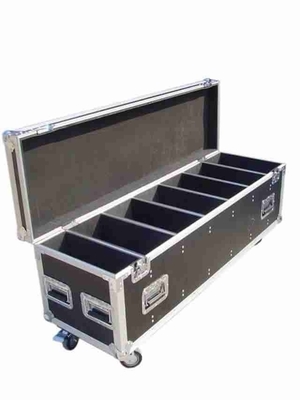 Cas en aluminium de vol de doublure noire de velours pour le matériel/stockage militaire