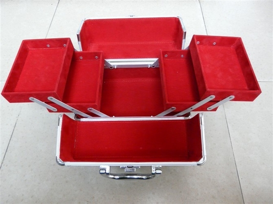 2 prolongez le velours de plateaux rayant l'aluminium cosmétique professionnel de caisse de train de grande taille